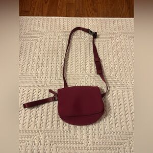 Women’s Maroon Crossbody Fanny Pack Belt Bag W/ Adjustable Strap